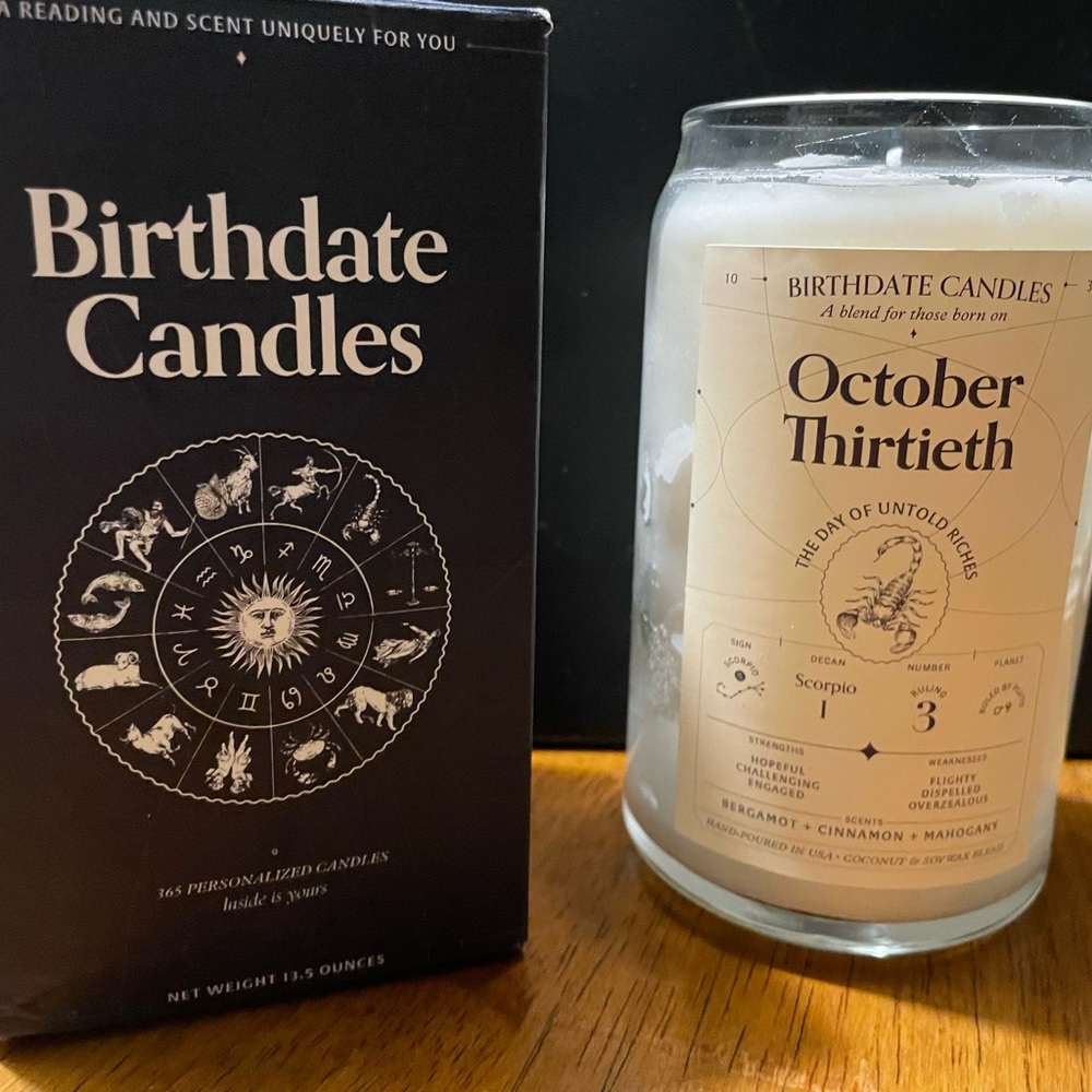 Birthdate Candle October thirtieth - sustainable gifting